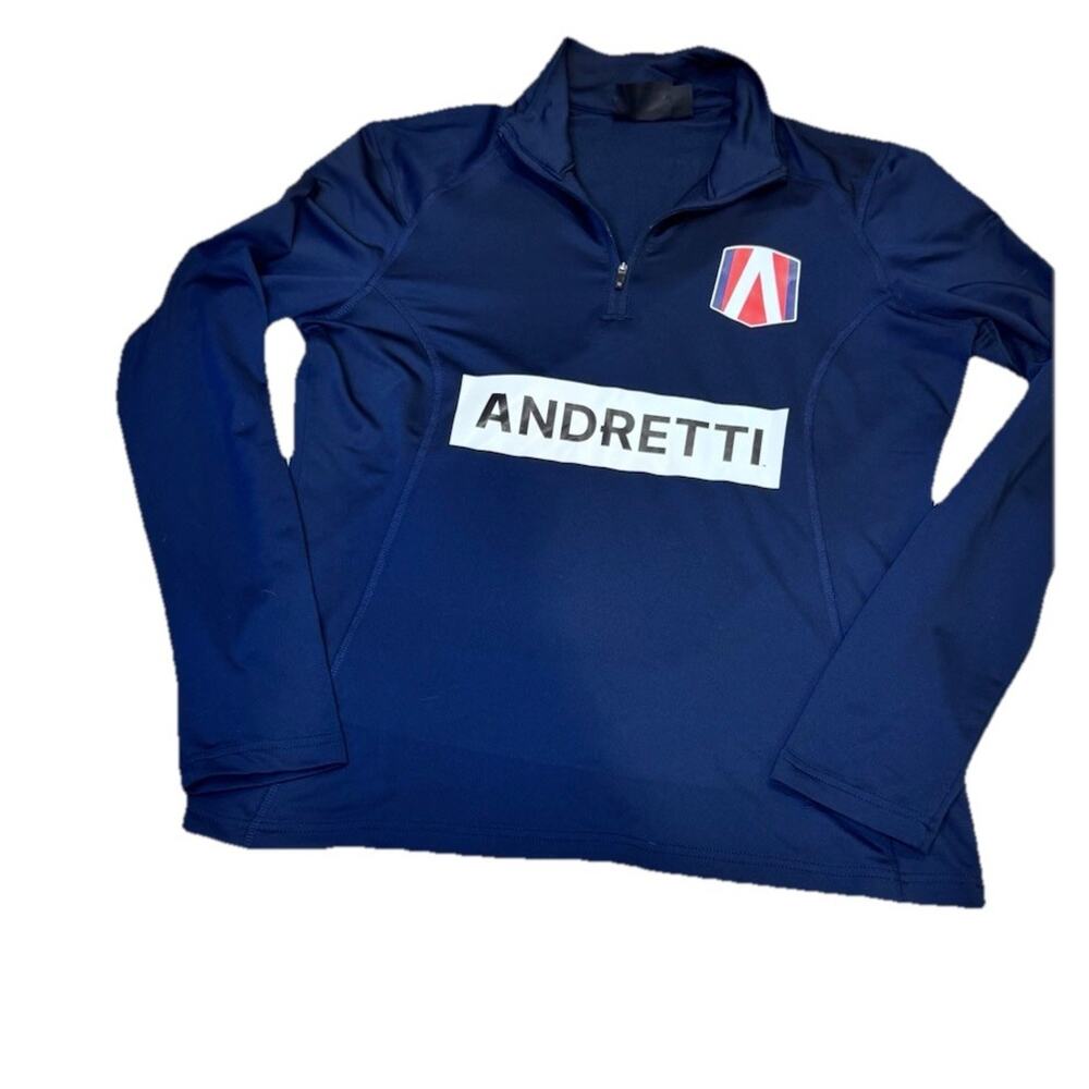 IndyCar Andretti Team Crew! Blue Quarter Zip Shirt Racing Women’s Medium RARE